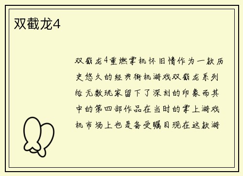 双截龙4